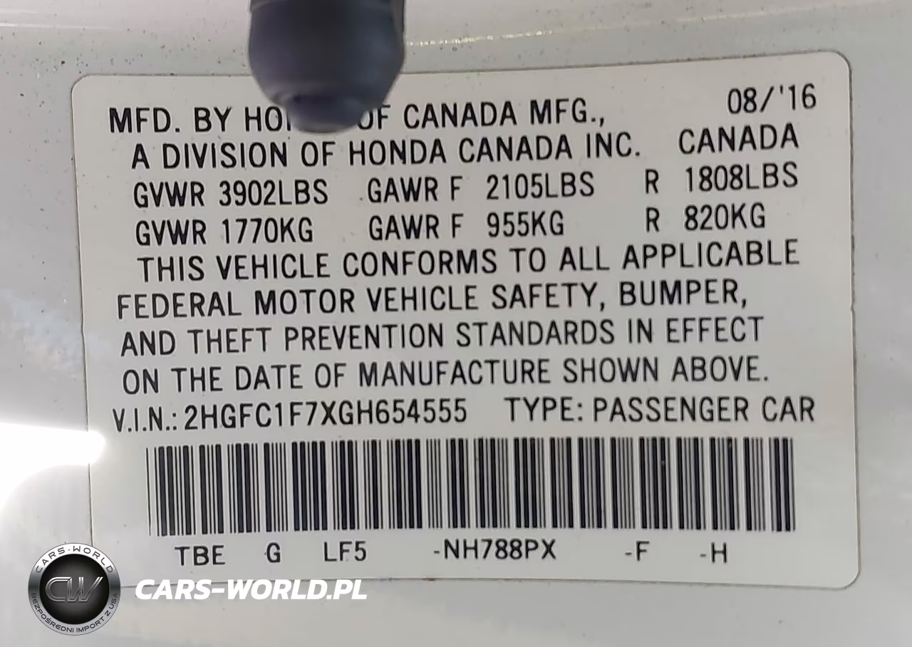 2016 Honda Civic Ex-L VIN:2HGFC1F7XGH654555 - 9