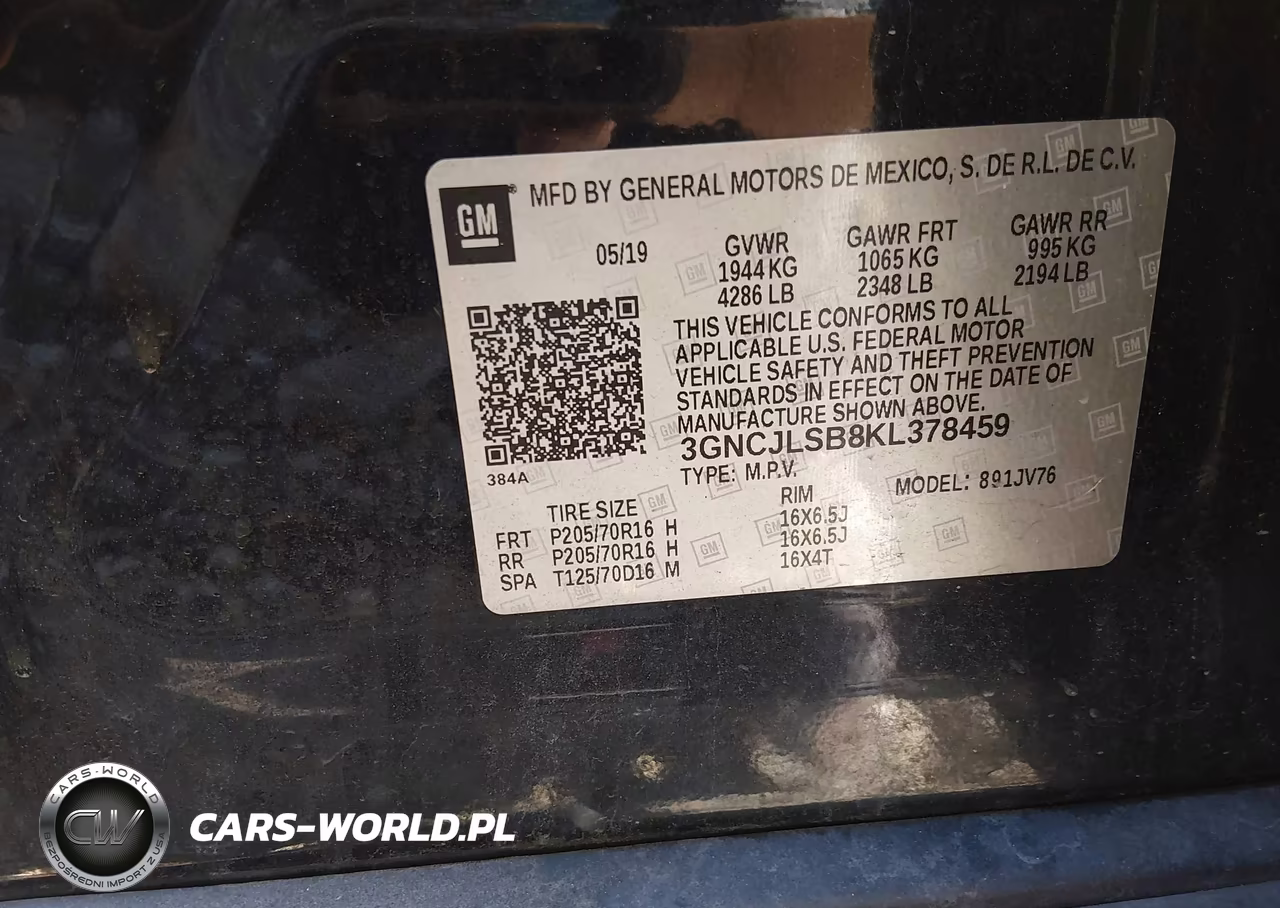 2019 Chevrolet Trax Lt VIN:3GNCJLSB8KL378459 - 9