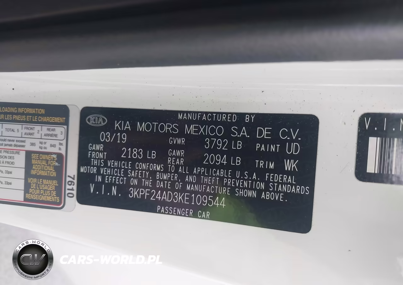 2019 Kia Forte Lxs VIN:3KPF24AD3KE109544 - 9