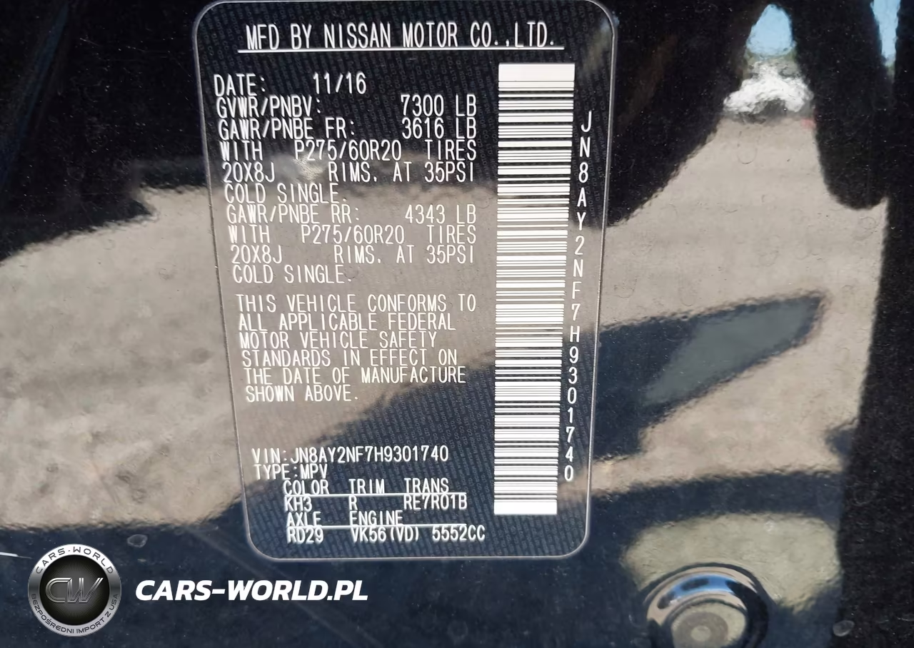 2017 Nissan Armada Platinum VIN:JN8AY2NF7H9301740 - 9