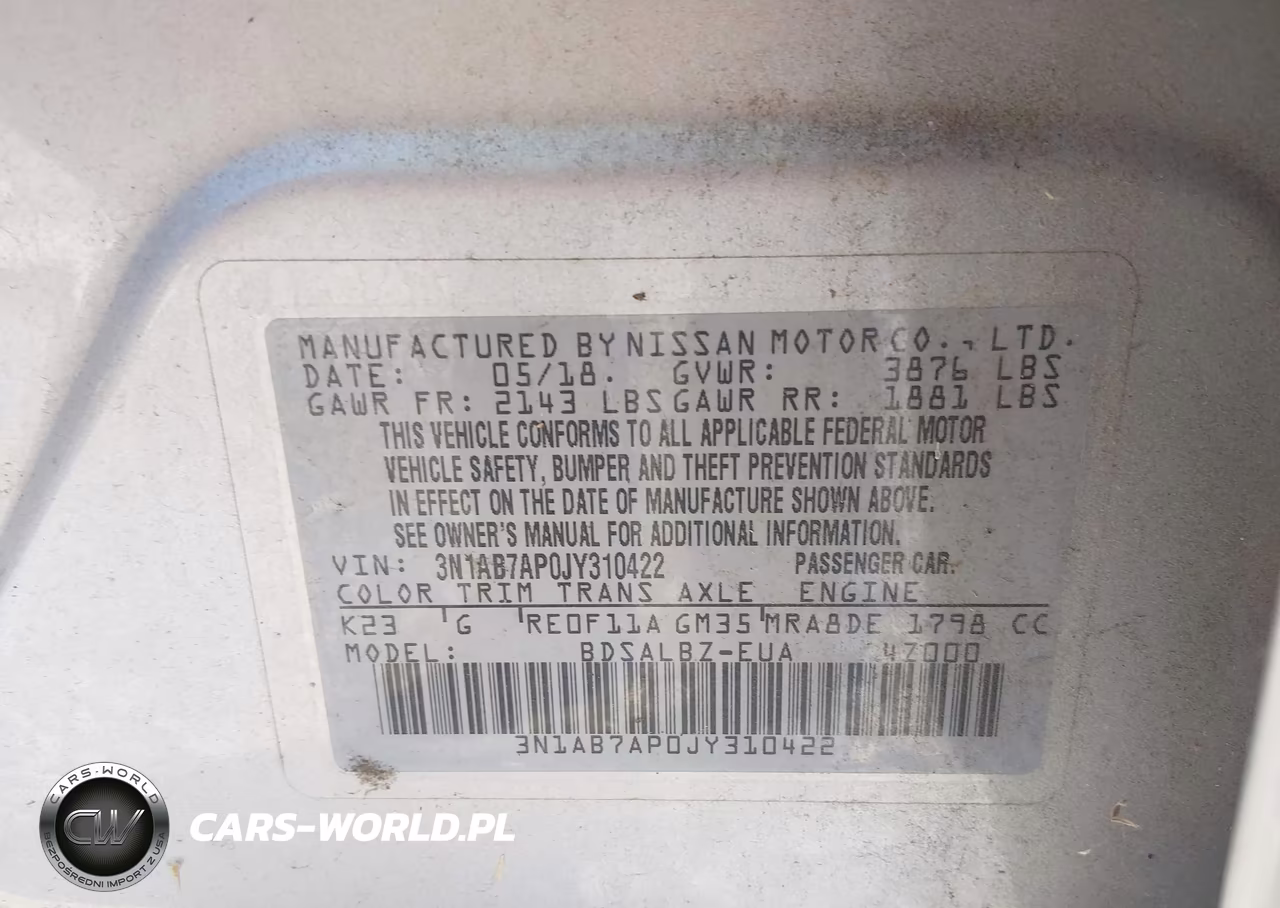 2018 Nissan Sentra S VIN:3N1AB7AP0JY310422 - 9