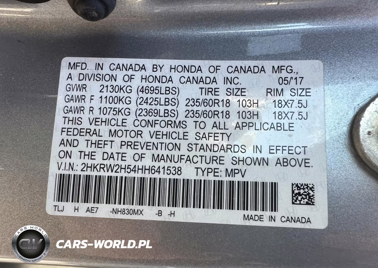 2017 Honda Cr-V Ex VIN:2HKRW2H54HH641538 - 9