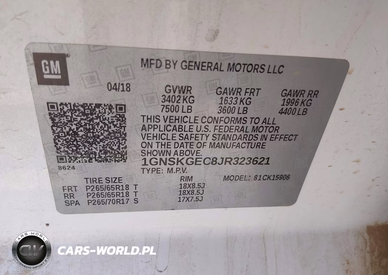 2018 Chevrolet Suburban Ls VIN:1GNSKGEC8JR323621 - 9
