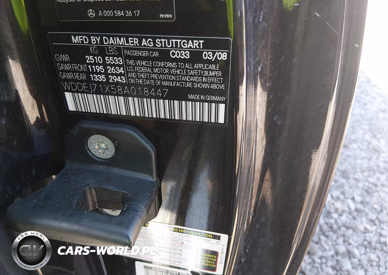 2008 Mercedes-Benz Cl 550 VIN:WDDEJ71X58A018447 - 9