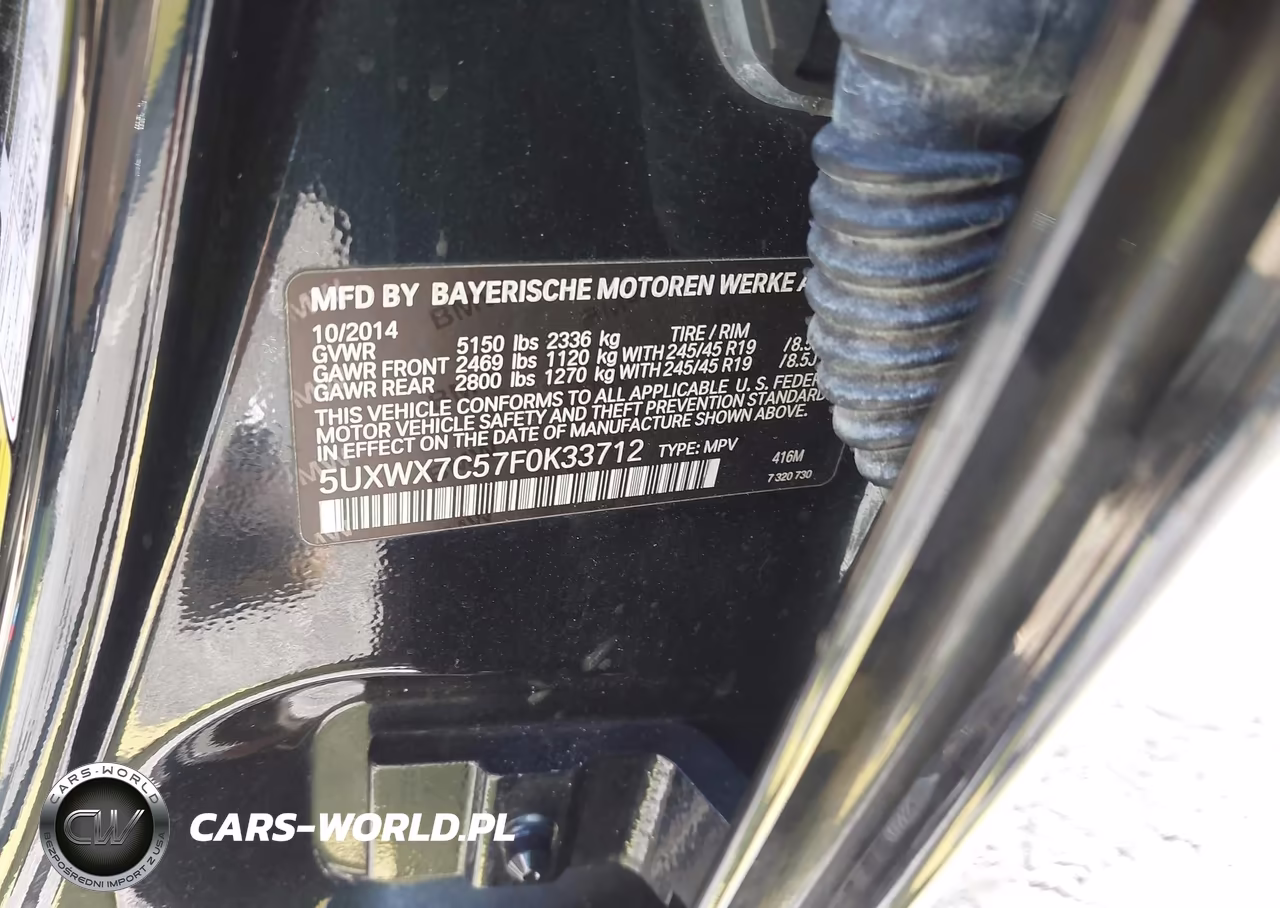 2015 BMW X3 xDrive35I VIN:5UXWX7C57F0K33712 - 9