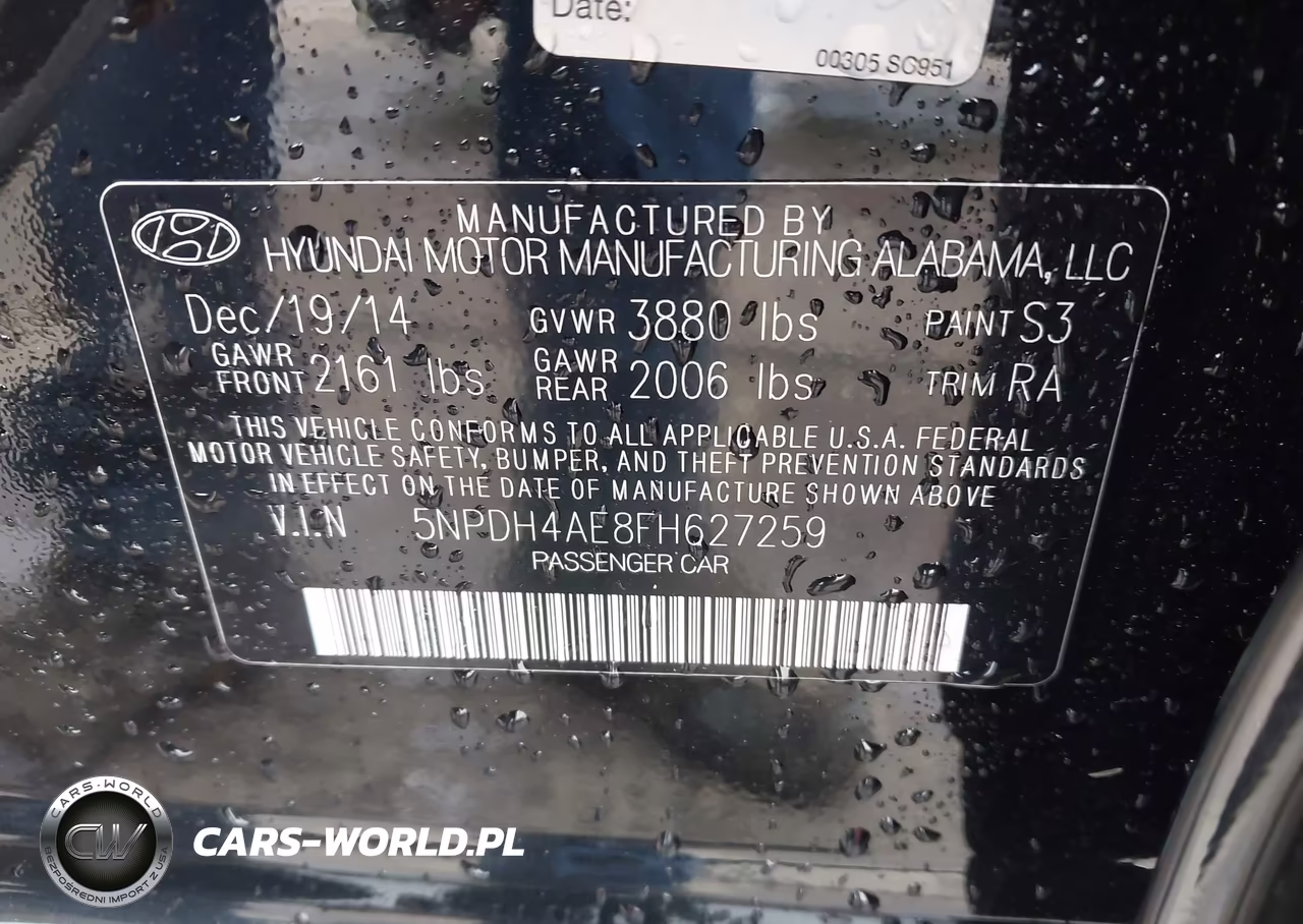 2015 Hyundai Elantra Limited VIN:5NPDH4AE8FH627259 - 9