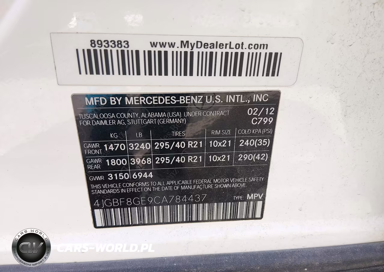 2012 Mercedes-Benz Gl 550 4Matic VIN:4JGBF8GE9CA784437 - 9