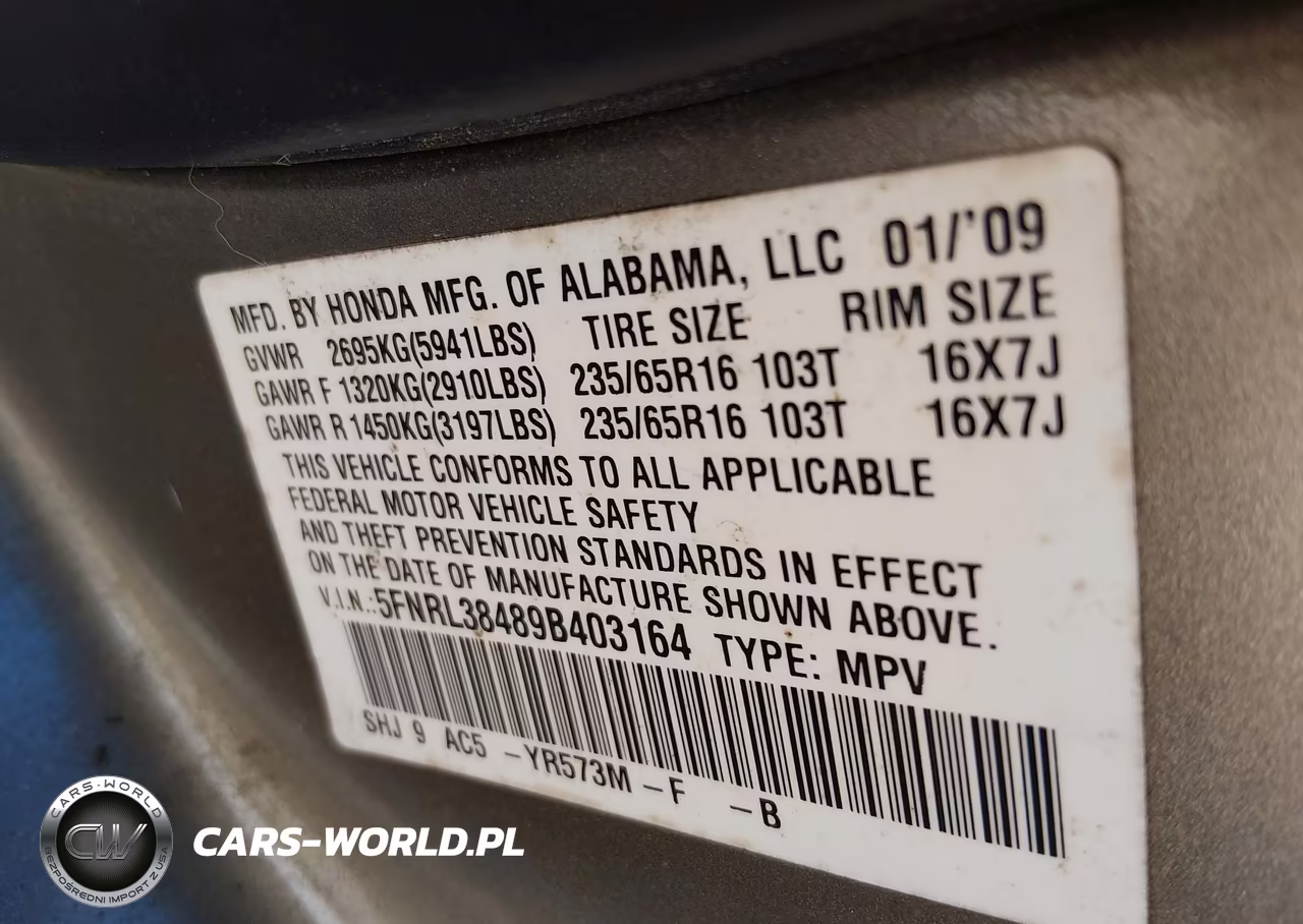 2009 Honda Odyssey Ex VIN:5FNRL38489B403164 - 9