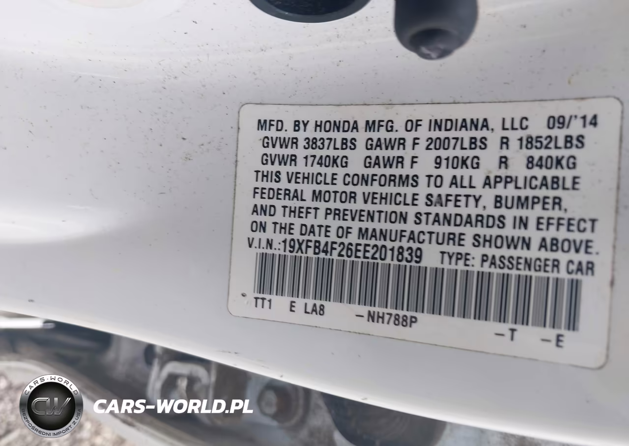 2014 Honda Civic Hybrid VIN:19XFB4F26EE201839 - 9