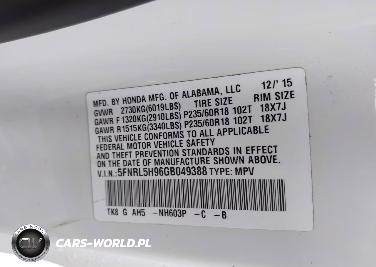 2016 Honda Odyssey Touring-Touring Elite VIN:5FNRL5H96GB049388 - 9