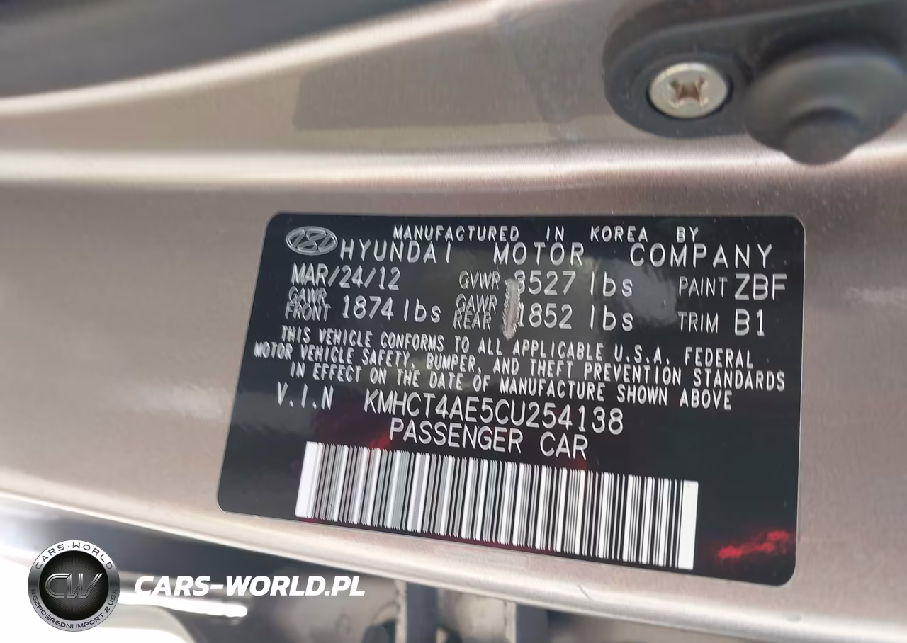 2012 Hyundai Accent Gls VIN:KMHCT4AE5CU254138 - 9