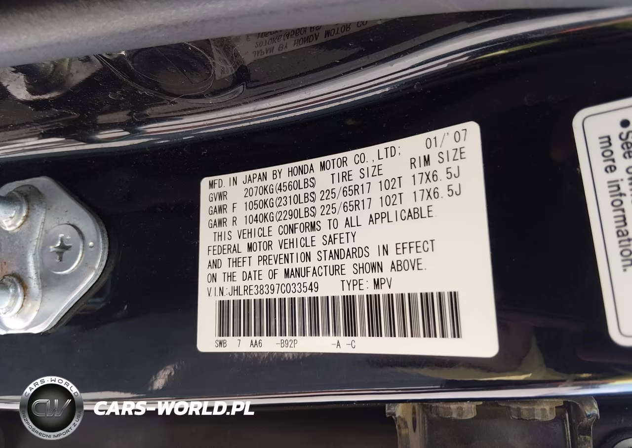 HONDA CR-V LX VIN:JHLRE38397C033549 - 9