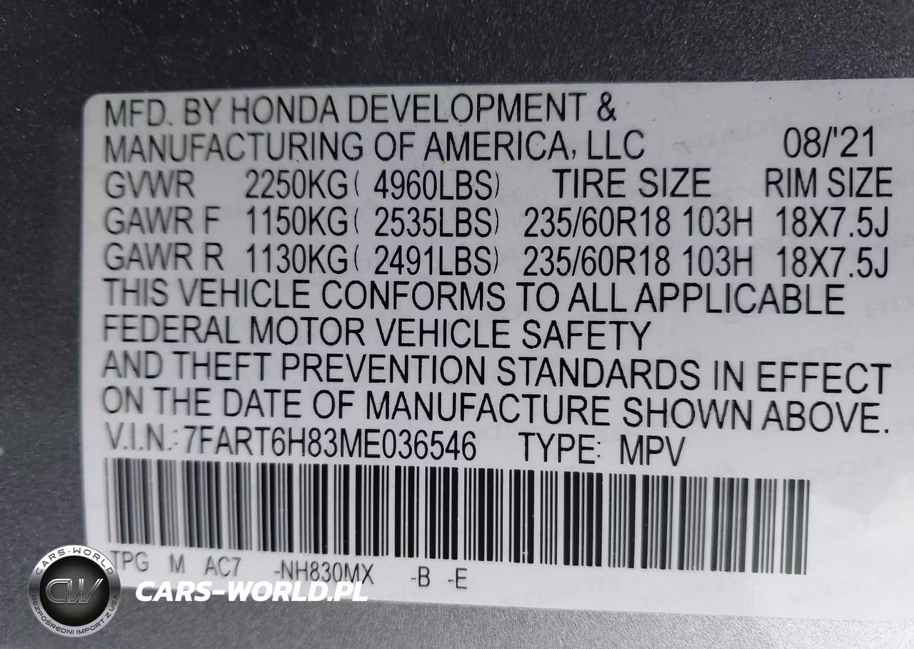 2021 Honda Cr-V Hybrid Ex-L VIN:7FART6H83ME036546 - 9