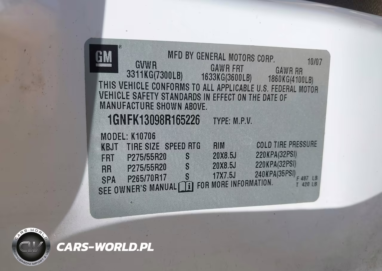 2008 Chevrolet Tahoe Ltz VIN:1GNFK13098R165226 - 9