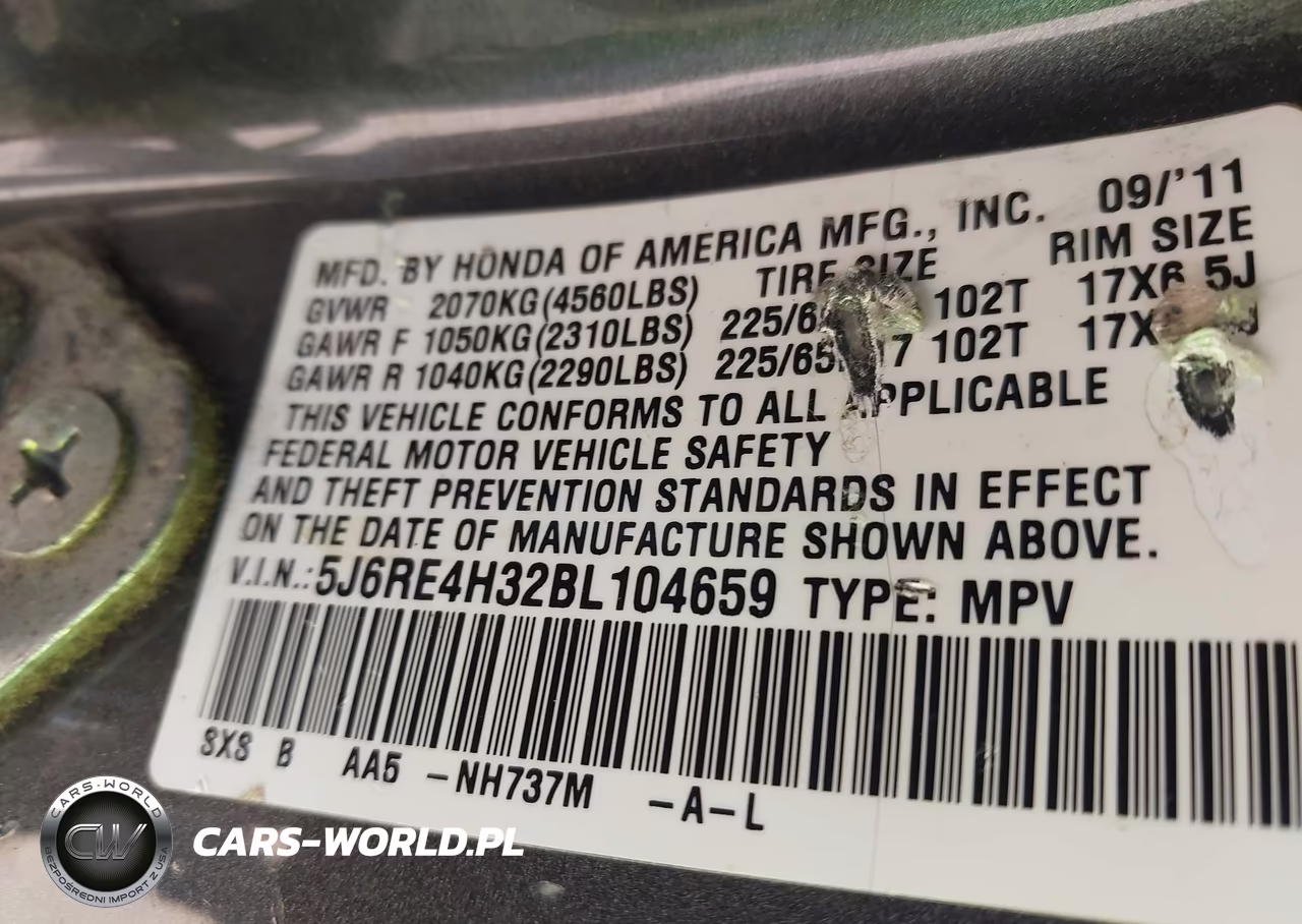 2011 Honda Cr-V Lx VIN:5J6RE4H32BL104659 - 9