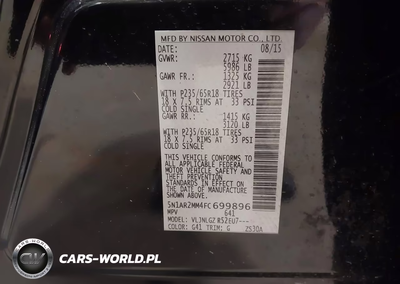 2015 Nissan Pathfinder Sl VIN:5N1AR2MM4FC699896 - 9