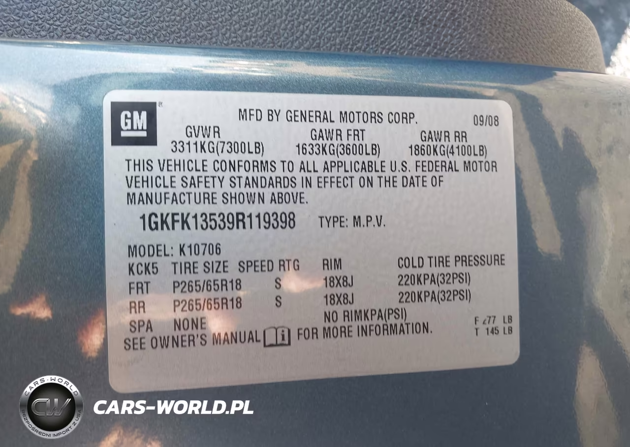 2009 GMC Yukon Hybrid VIN:1GKFK13539R119398 - 9