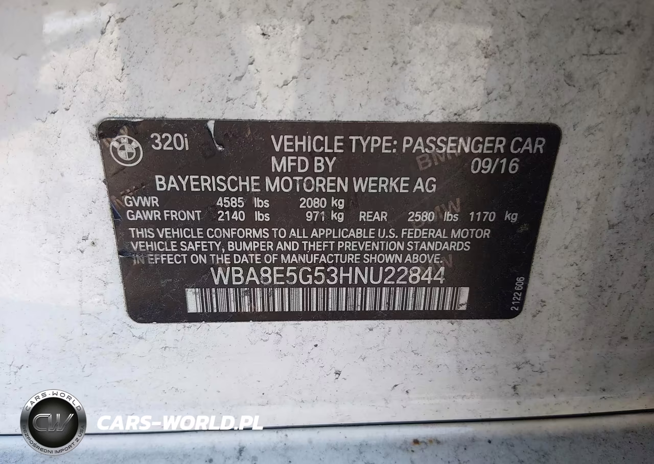2017 BMW 320I xDrive VIN:WBA8E5G53HNU22844 - 9