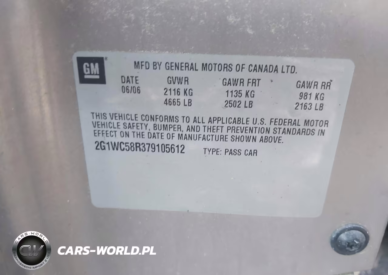 2007 Chevrolet Impala Lt VIN:2G1WC58R379105612 - 9