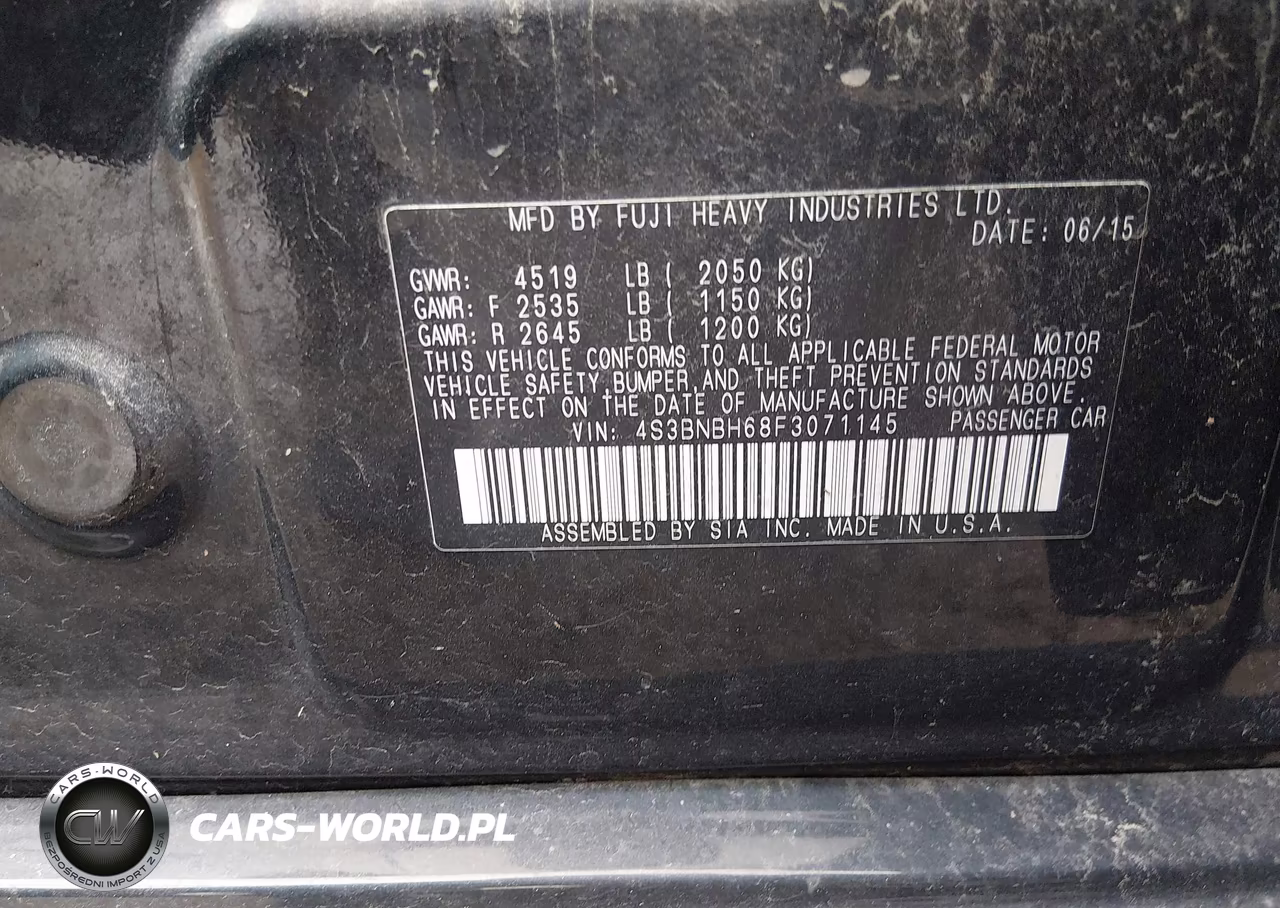 2015 Subaru Legacy 2.5I Premium VIN:4S3BNBH68F3071145 - 9