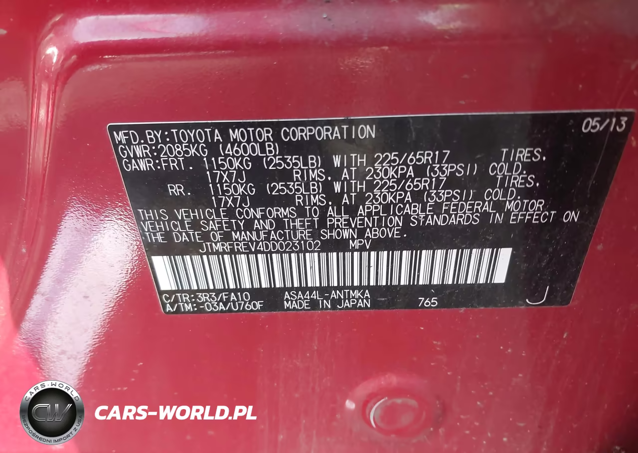 2013 Toyota Rav4 Xle VIN:JTMRFREV4DD023102 - 9