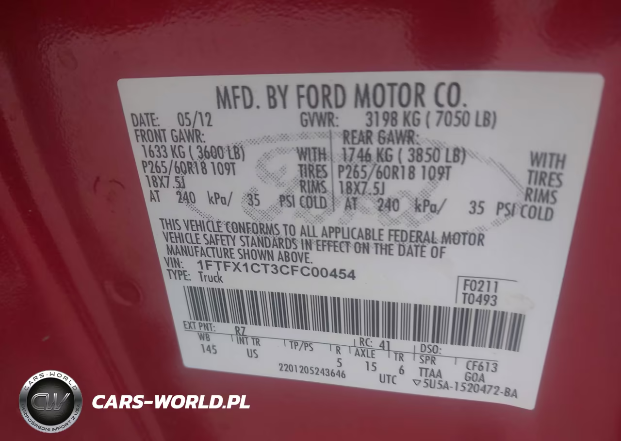 2012 Ford F-150 Xlt VIN:1FTFX1CT3CFC00454 - 9
