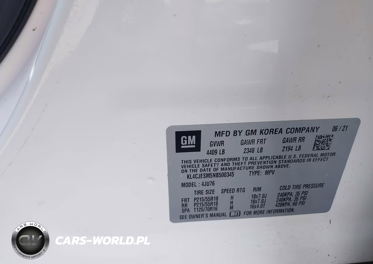 2022 Buick Encore Awd Preferred VIN:KL4CJESM5NB500345 - 9