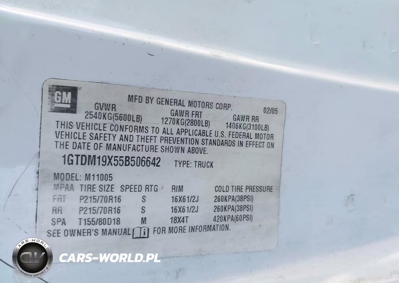2005 GMC Safari Standard VIN:1GTDM19X55B506642 - 9