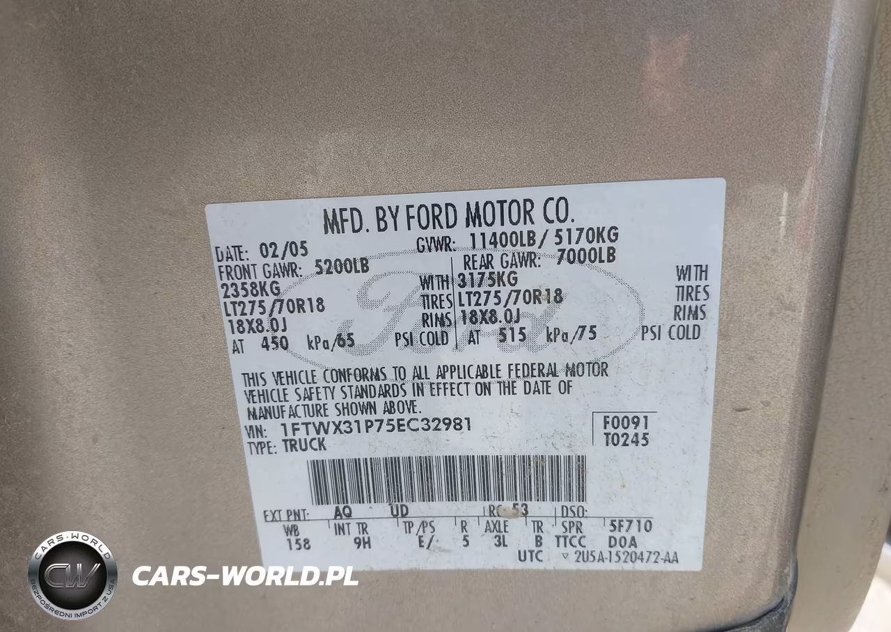 2005 Ford F-350 Lariat-Xl-Xlt VIN:1FTWX31P75EC32981 - 8