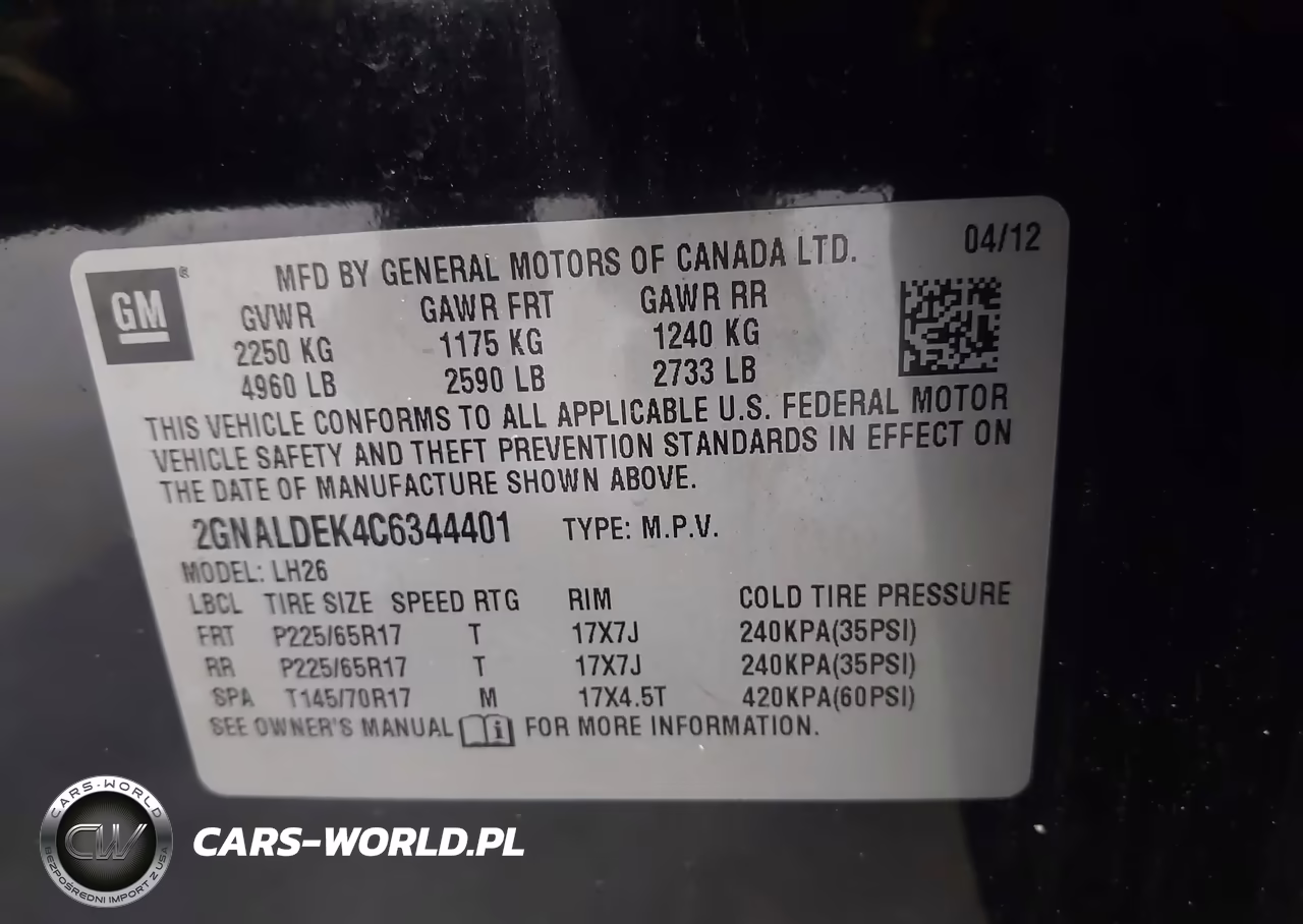 2012 Chevrolet Equinox 1Lt VIN:2GNALDEK4C6344401 - 9