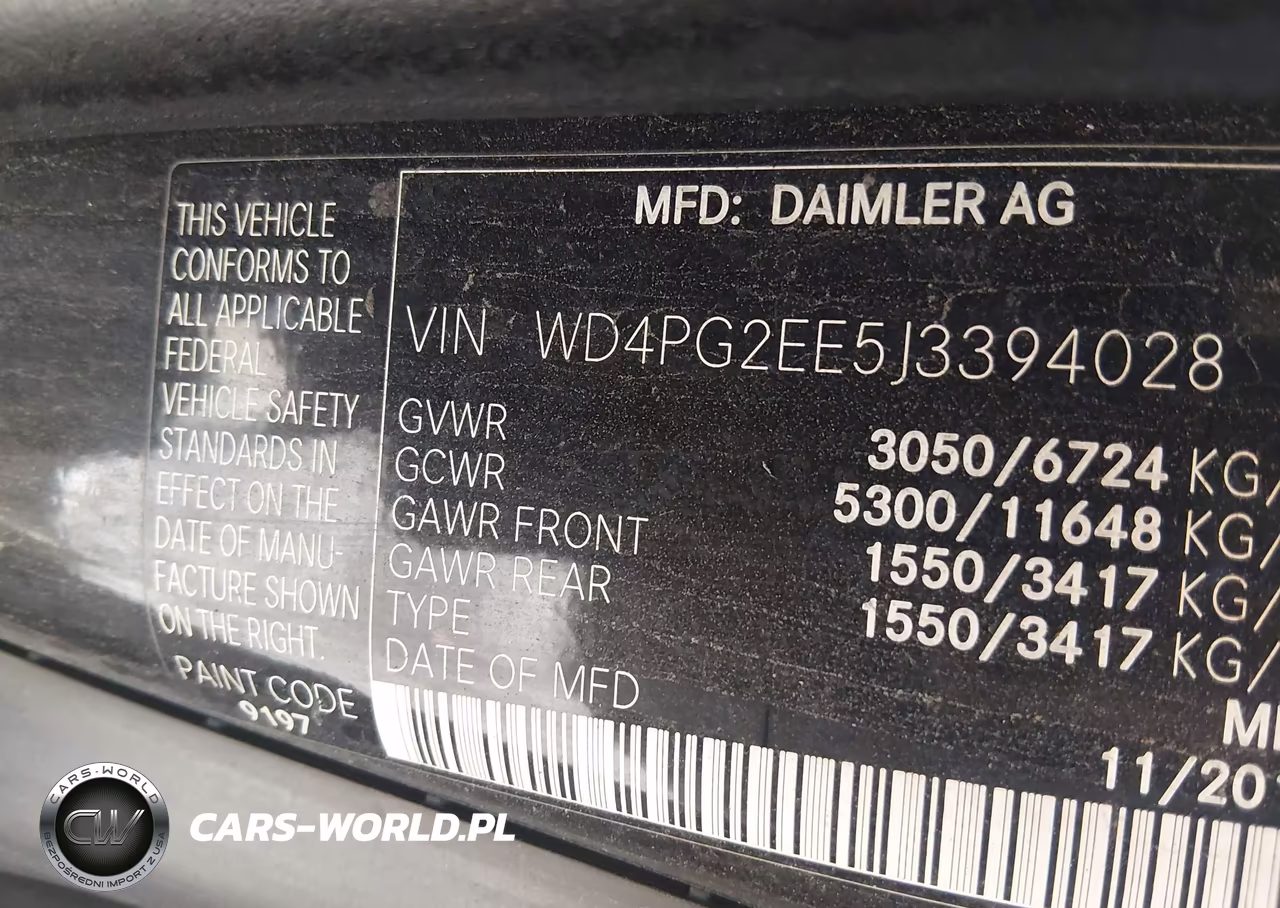 2018 Mercedes-Benz Metris VIN:WD4PG2EE5J3394028 - 9