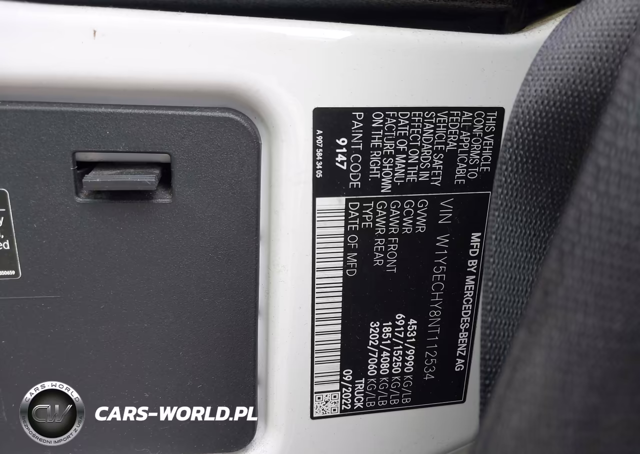 2022 Mercedes-Benz Sprinter 3500 High Roof V6 VIN:W1Y5ECHY8NT112534 - 9