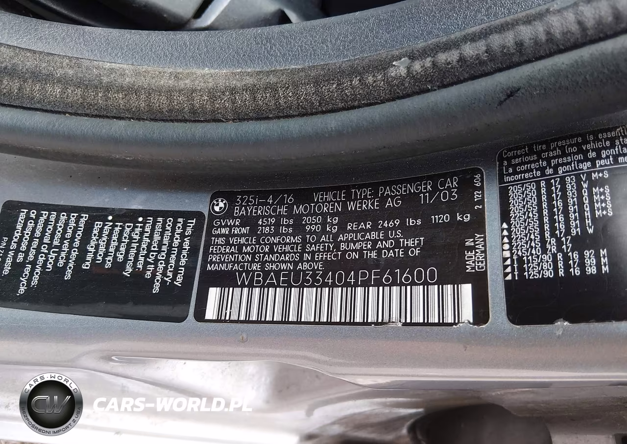 2004 BMW 325Xi VIN:WBAEU33404PF61600 - 9