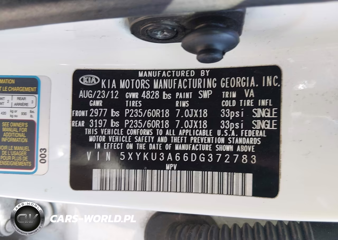 2013 Kia Sorento Ex VIN:5XYKU3A66DG372783 - 9
