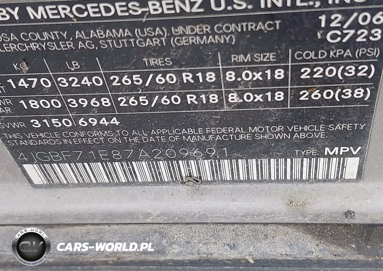 2007 Mercedes-Benz Gl 450 4Matic VIN:4JGBF71E87A209691 - 9