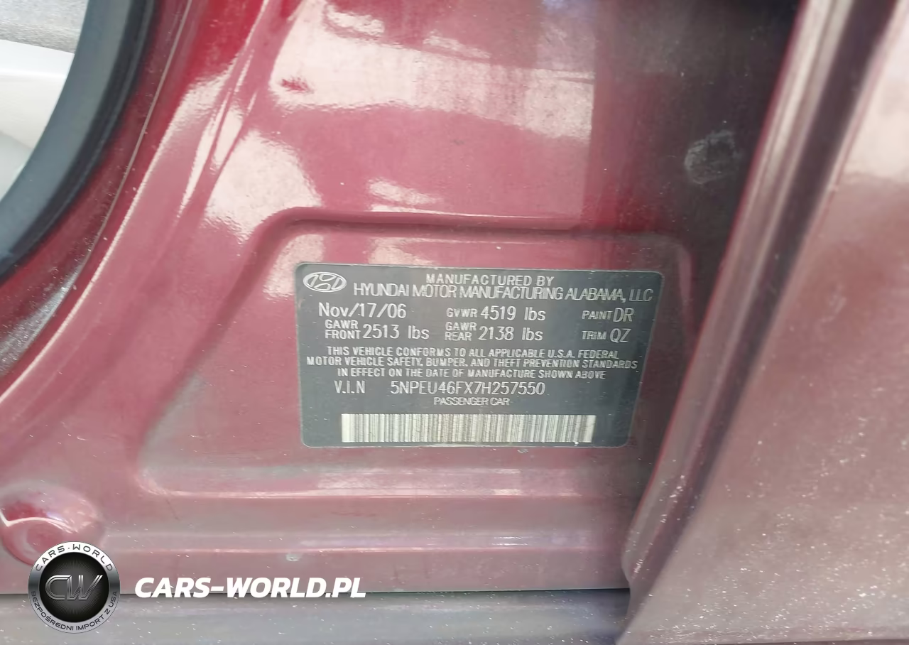 2007 Hyundai Sonata Limited-Se V6 VIN:5NPEU46FX7H257550 - 9