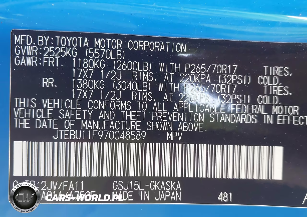 2007 Toyota Fj Cruiser VIN:JTEBU11F970048589 - 9