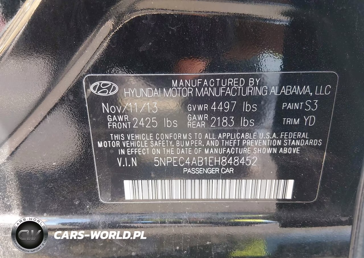 2014 Hyundai Sonata Limited 2.0T VIN:5NPEC4AB1EH848452 - 9