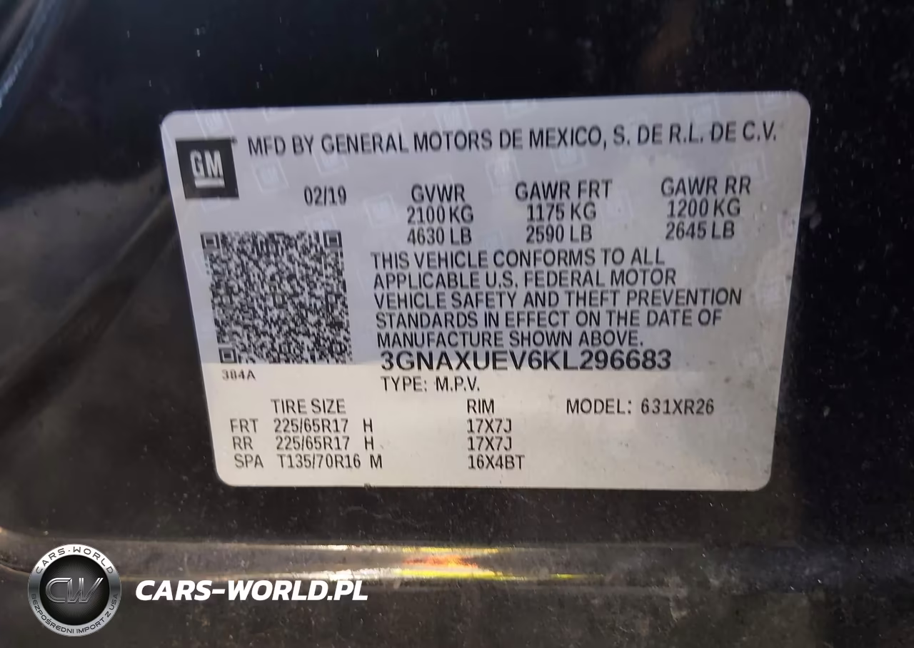 2019 Chevrolet Equinox Lt VIN:3GNAXUEV6KL296683 - 9