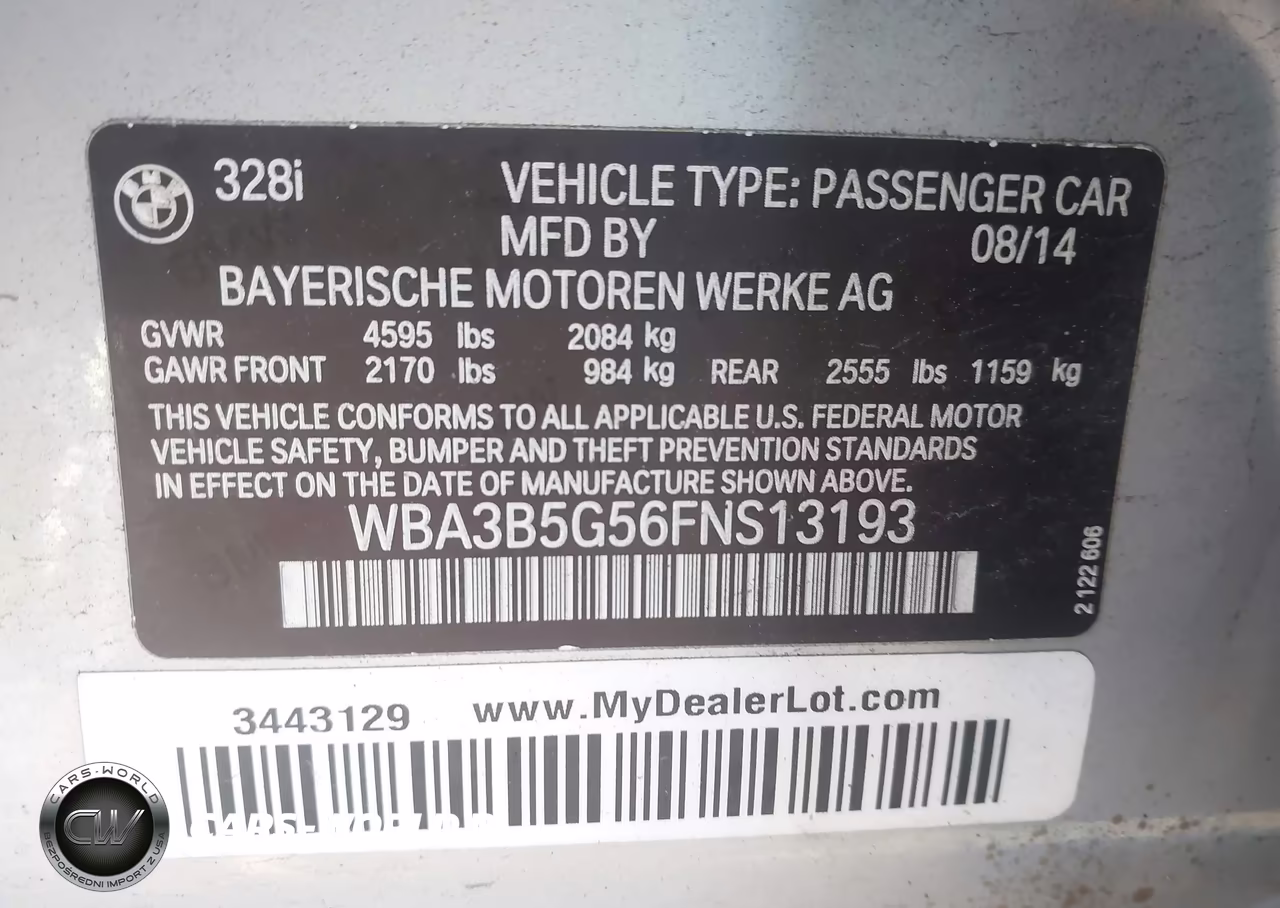 2015 BMW 328I xDrive VIN:WBA3B5G56FNS13193 - 9