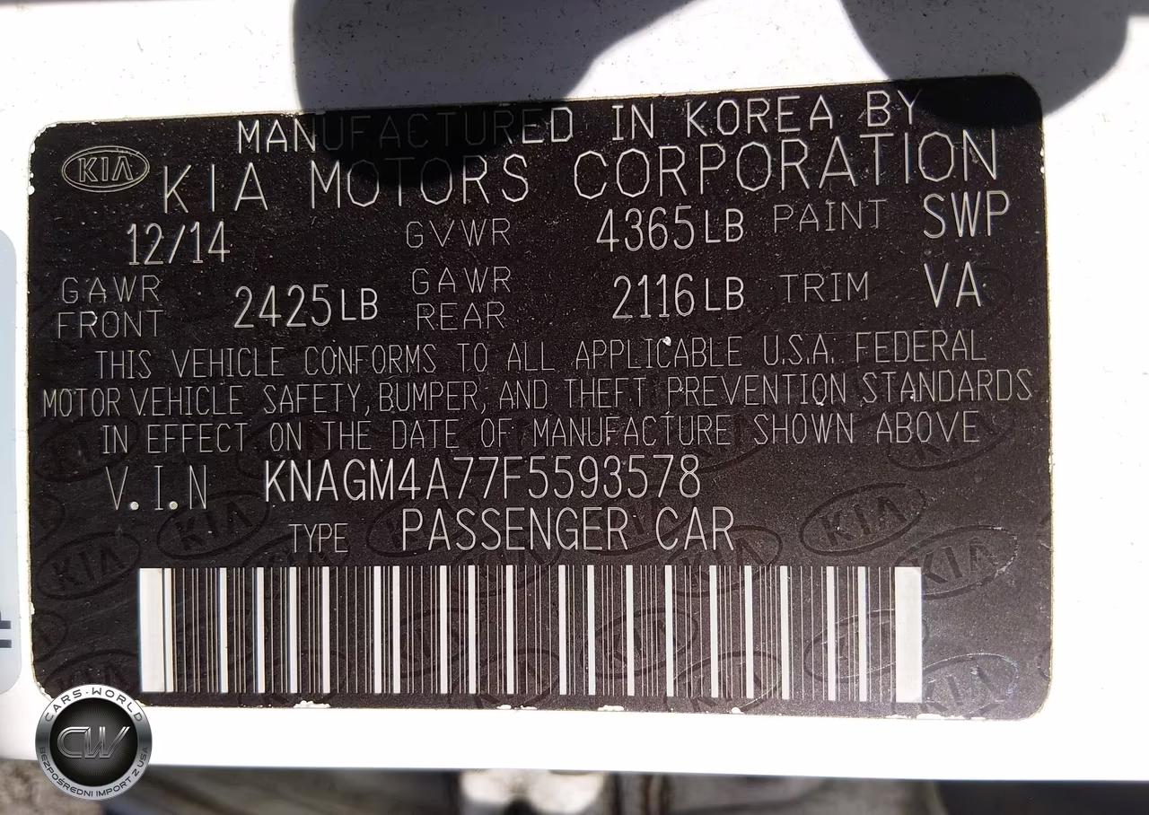 2015 Kia Optima Lx VIN:KNAGM4A77F5593578 - 9