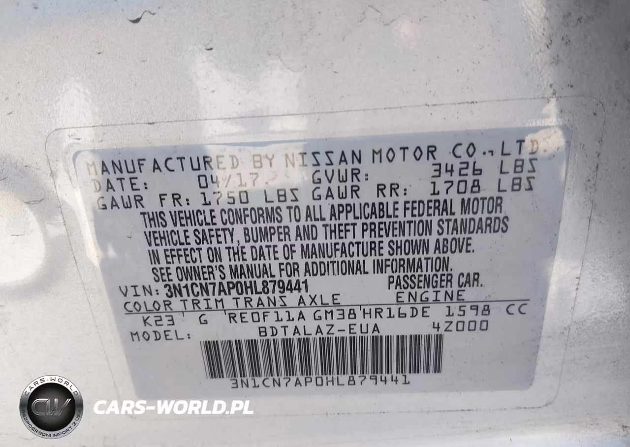 2017 Nissan Versa 1.6 S+ VIN:3N1CN7AP0HL879441 - 9