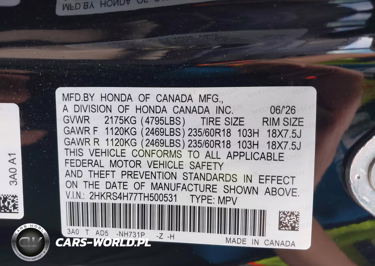 2026 Honda Cr-V Ex-L Awd VIN:2HKRS4H77TH500531 - 9