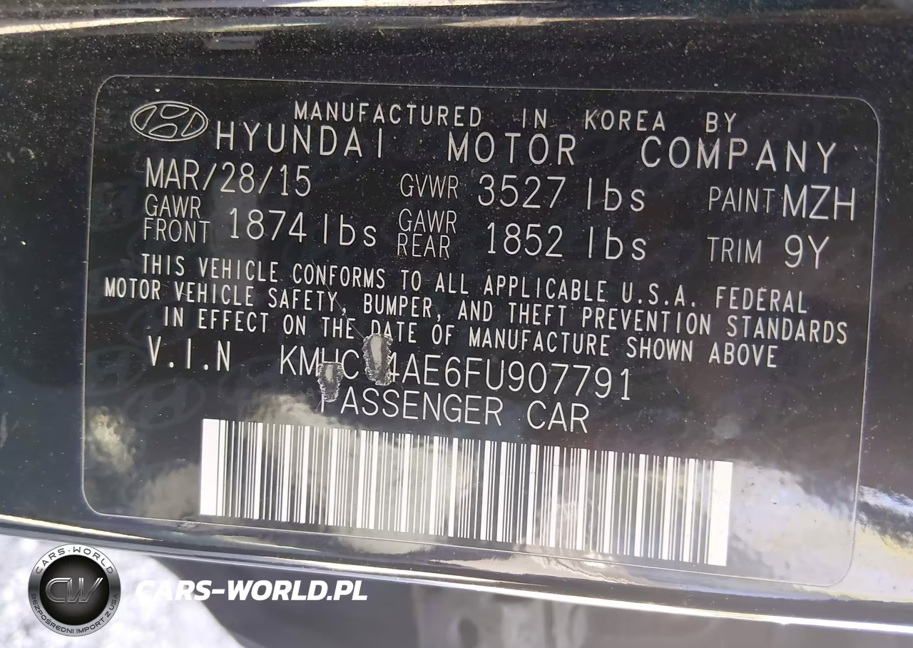 2015 Hyundai Accent Gls VIN:KMHCT4AE6FU907791 - 9