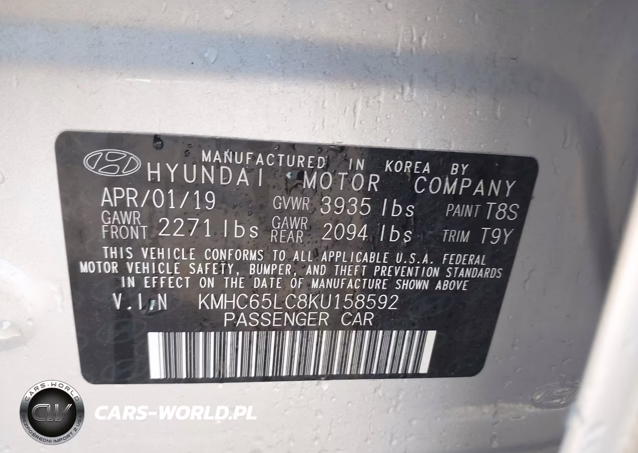 2019 Hyundai Ioniq Hybrid Blue VIN:KMHC65LC8KU158592 - 9