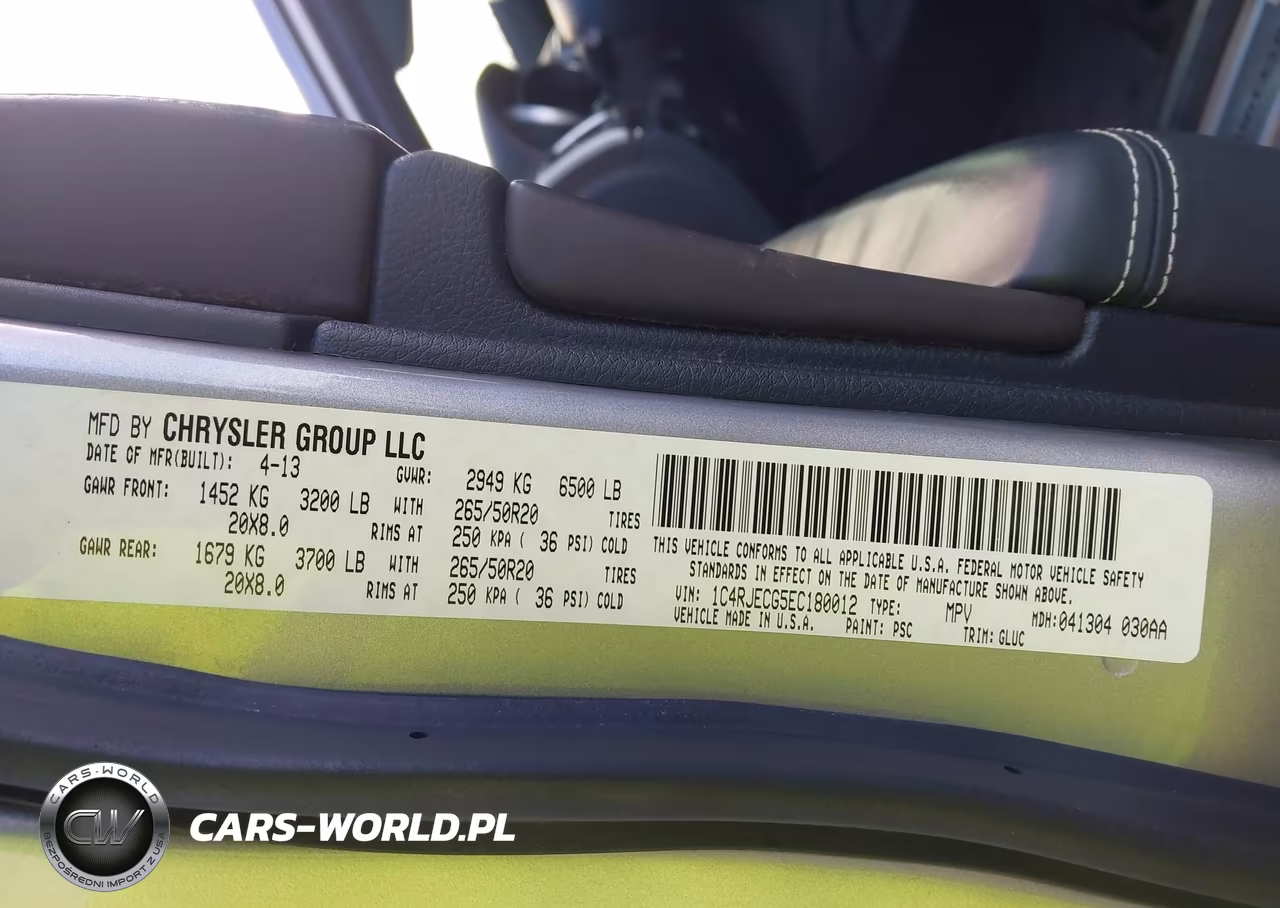 2014 Jeep Grand Cherokee Overland VIN:1C4RJECG5EC180012 - 9