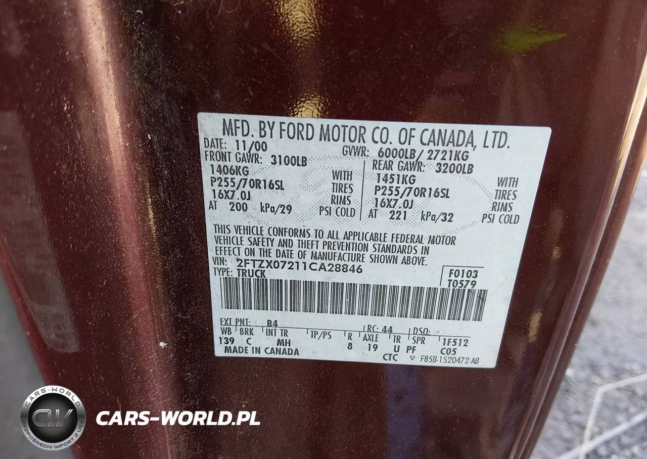 2001 Ford F-150 Xl-Xlt VIN:2FTZX07211CA28846 - 9