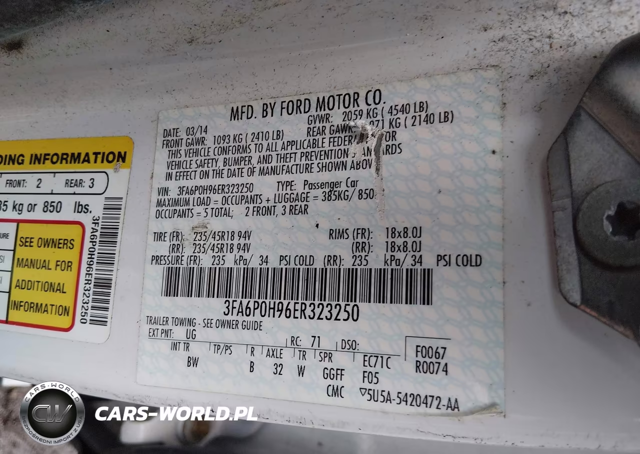 2014 Ford Fusion Se VIN:3FA6P0H96ER323250 - 9