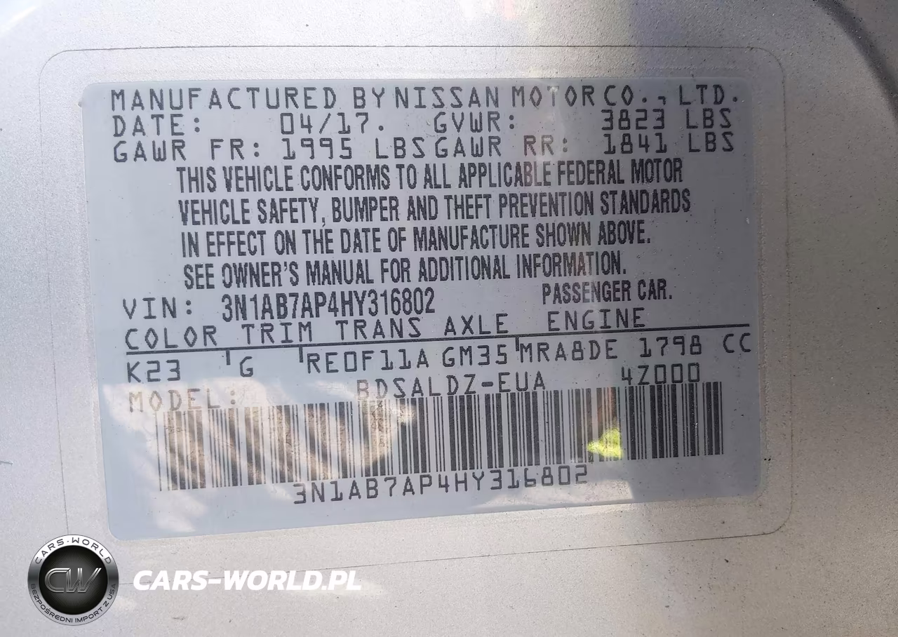 2017 Nissan Sentra Sv VIN:3N1AB7AP4HY316802 - 9