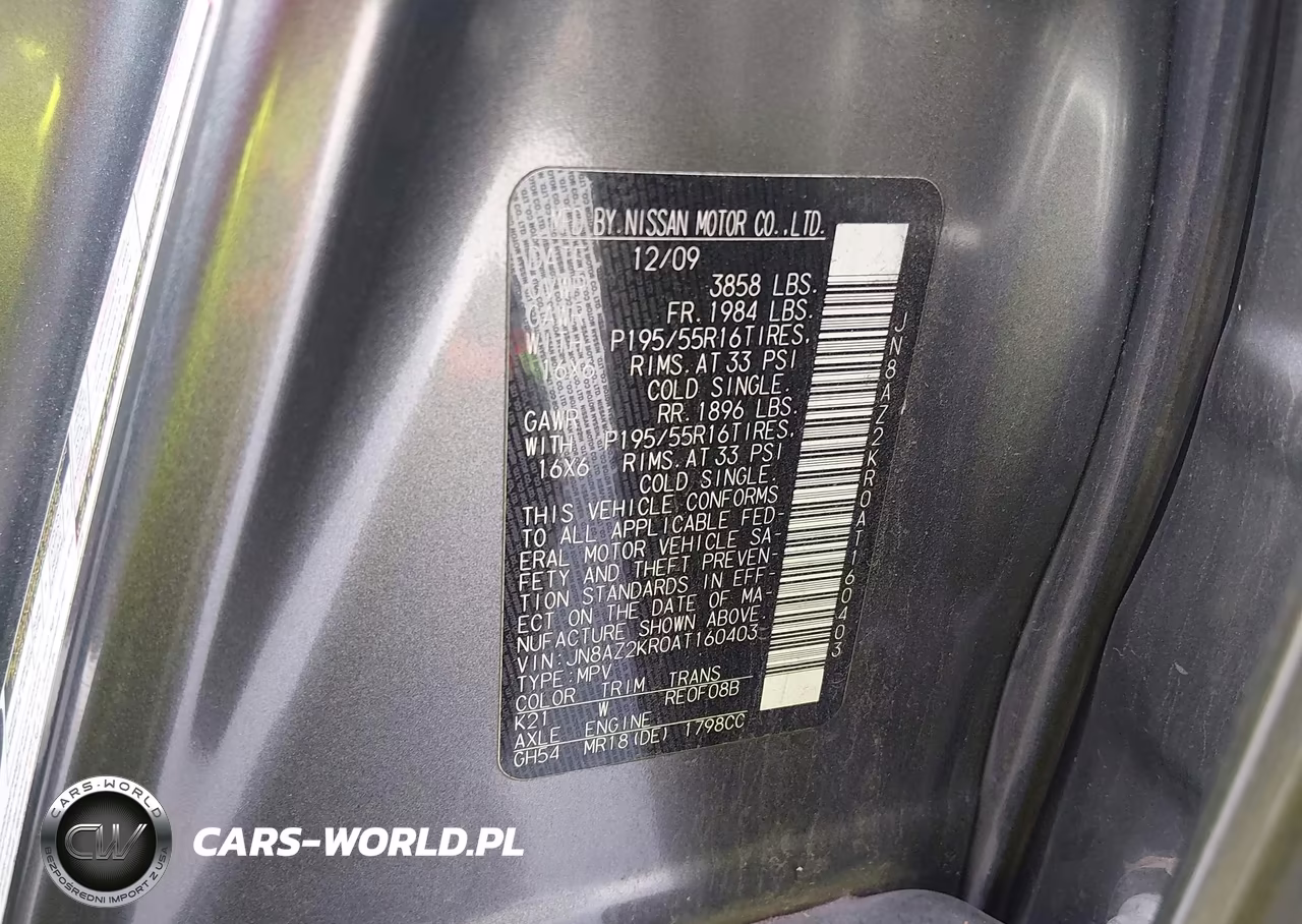 2010 Nissan Cube 1.8Sl VIN:JN8AZ2KR0AT160403 - 9